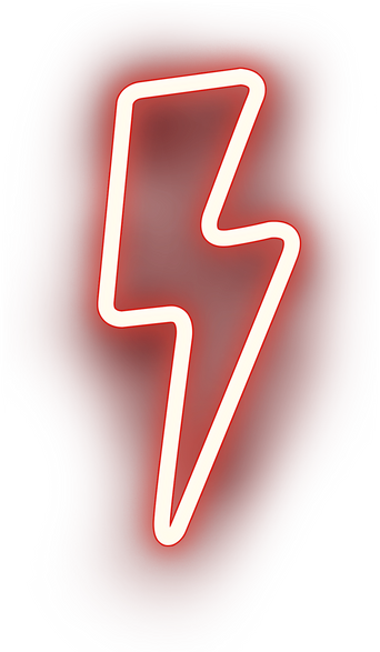 Red Neon Power Lightning Sign